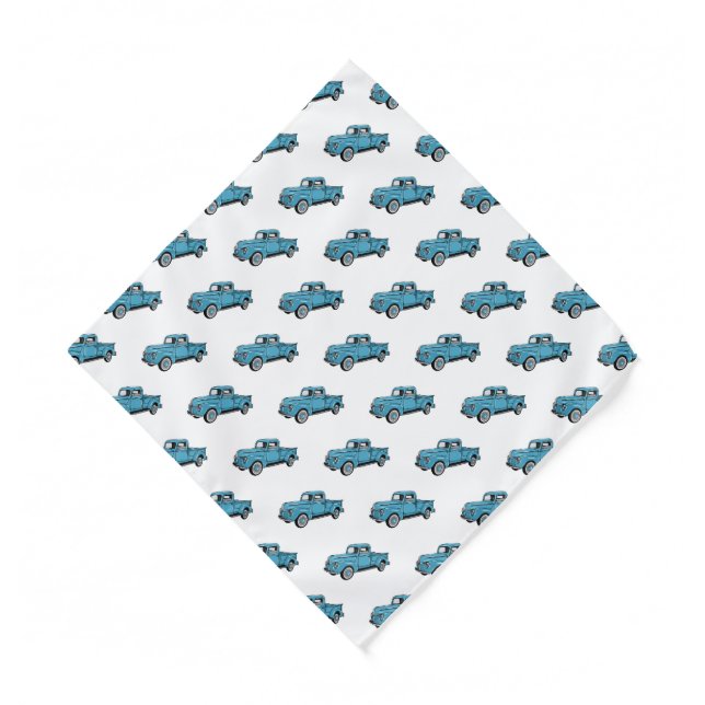 Classic pick up truck cartoon illustration bandana (Front)