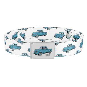 Classic pick up truck cartoon illustration belt