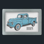 Classic pick up truck cartoon illustration belt buckle<br><div class="desc">Classic pick up truck cartoon illustration</div>