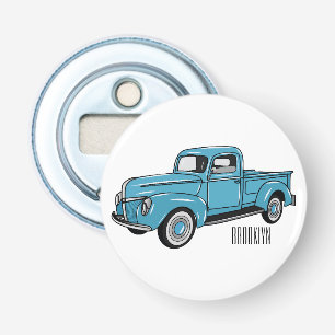 Classic pick up truck cartoon illustration bottle opener