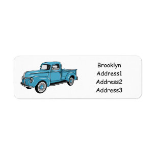 Classic pick up truck cartoon illustration label