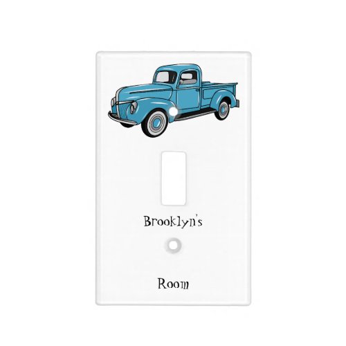 Classic pick up truck cartoon illustration light switch cover