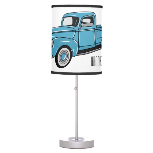 Classic pick up truck cartoon illustration table lamp