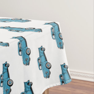 Classic pick up truck cartoon illustration tablecloth