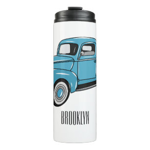 Classic pick up truck cartoon illustration thermal tumbler
