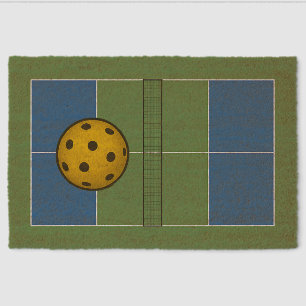 Classic Pickleball Court Blue Green Welcome Mat