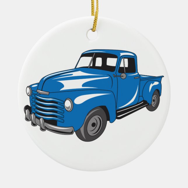 Classic Pickup Truck Ceramic Ornament (Front)