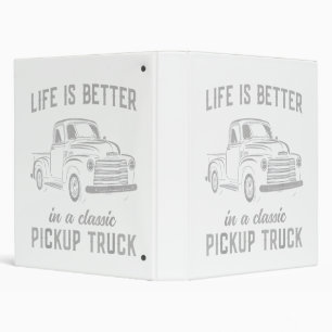 Classic Pickup Truck Guy Vintage 3 Ring Binder