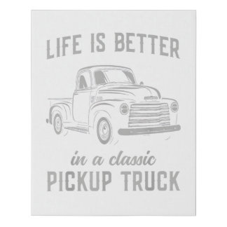 Classic Pickup Truck Guy Vintage Faux Canvas Print