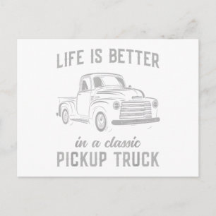Classic Pickup Truck Guy Vintage Holiday Postcard
