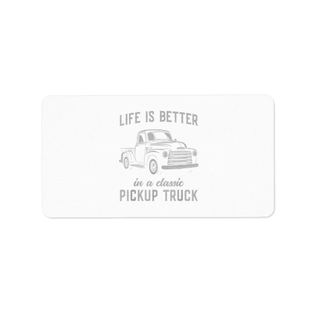 Classic Pickup Truck Guy Vintage Label (Front)
