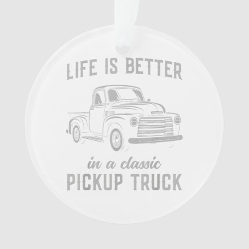 Classic Pickup Truck Guy Vintage Ornament