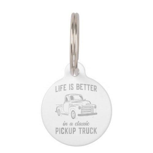 Classic Pickup Truck Guy Vintage Pet ID Tag