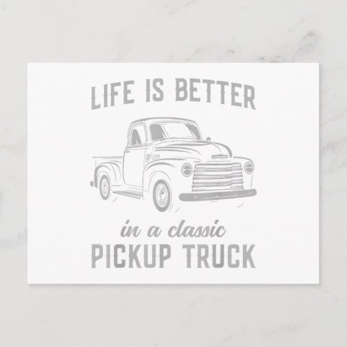 Classic Pickup Truck Guy Vintage Postcard