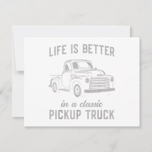 Classic Pickup Truck Guy Vintage Save The Date