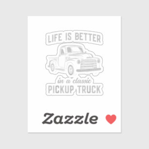 Classic Pickup Truck Guy Vintage Sticker