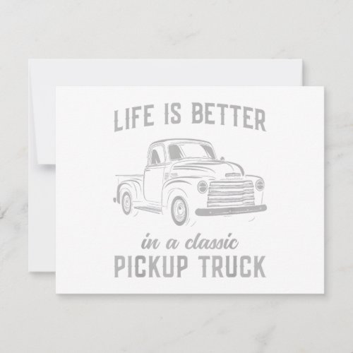 Classic Pickup Truck Guy Vintage Thank You Card