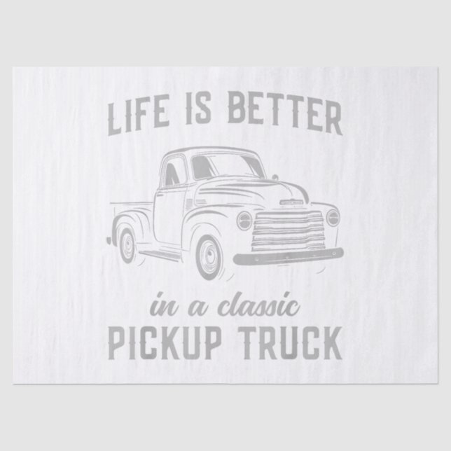 Classic Pickup Truck Guy Vintage Tissue Paper (Front)