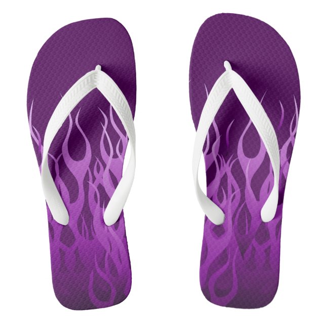 Classic Pin Stripe Style Racing Flames Flip Flops (Footbed)