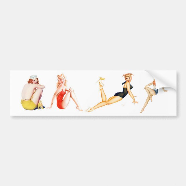 Classic Pin-Up Girls Bumper Sticker (Front)