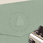 Classic Pine Tree Return Address Embosser<br><div class="desc">Add an elegant touch to all your holiday correspondence with our chic Christmas return address embosser,  featuring your address curved around an evergreen tree illustration.</div>