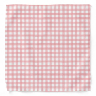 Classic Pink and White Gingham Plaid Patterned Bandana