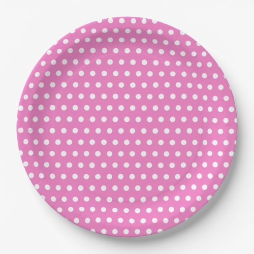 Classic Pink and White Polka Dot Party  Paper Plates