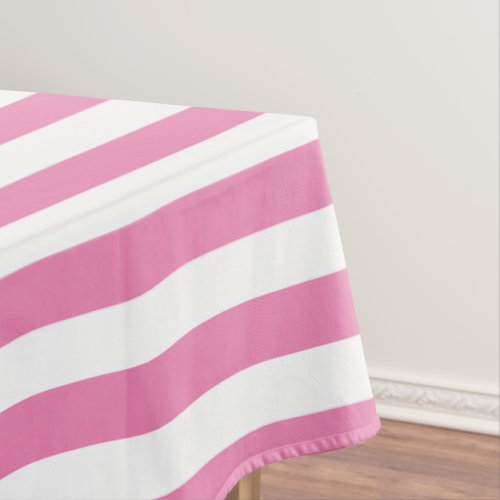 Classic Pink and White Stripes Tablecloth