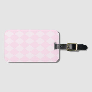 Classic Pink Argyle Designer Luggage Tag