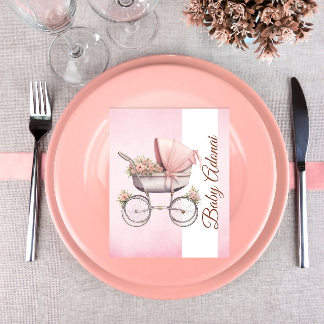 Classic Pink Baby Carriage Plate Decoration Enclosure Card (Creator Uploaded)