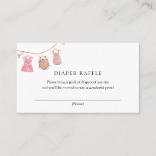 Classic Pink Baby Diaper Raffle Card