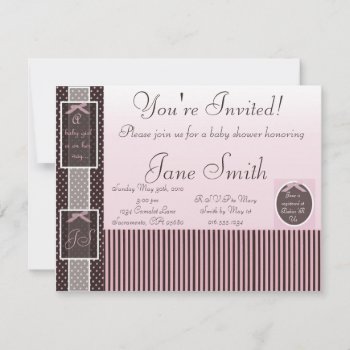Classic Pink Baby Shower Invitation by BellaMommyDesigns at Zazzle
