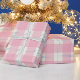 Classic Pink & Blue Preppy Plaid PatWrapping Paper