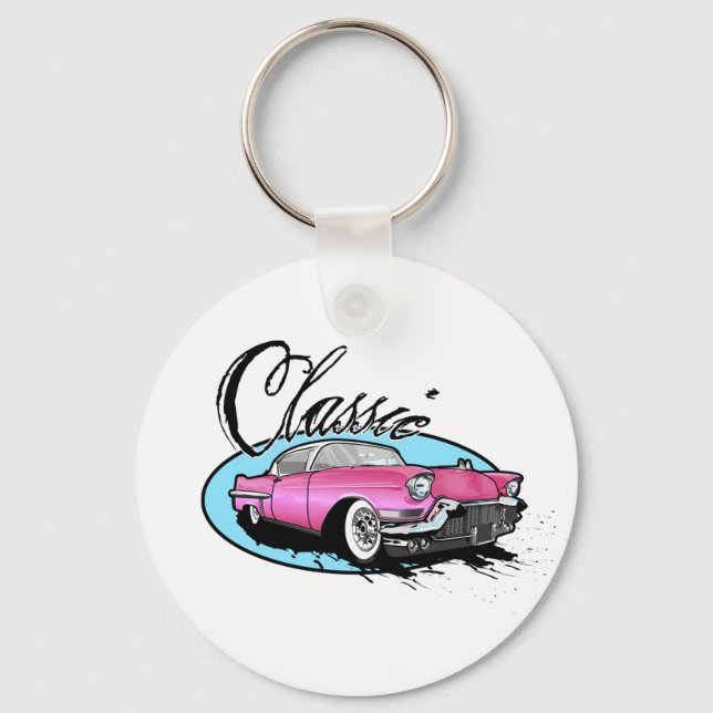 Classic Pink Cadillac Keychain (Front)
