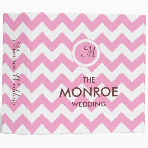 Classic Pink Chevron Pattern 3 Ring Binder