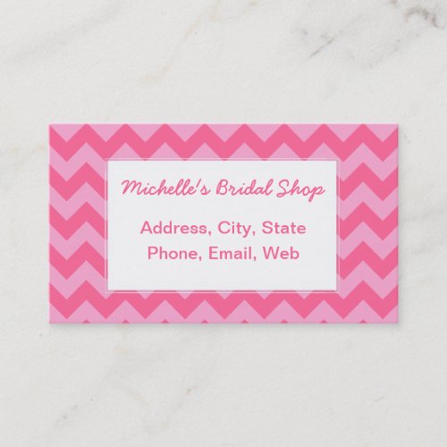 Classic Pink Chevron Pattern Business Card