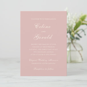 Classic Pink Elegant Wedding Invitation