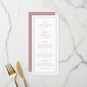 Classic Pink Elegant Wedding Menu