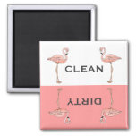 Classic Pink Flamingo Clean Dirty Dishwasher Magnet at Zazzle
