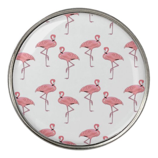 Classic Pink Flamingo Pattern Golf Ball Marker | Zazzle.com