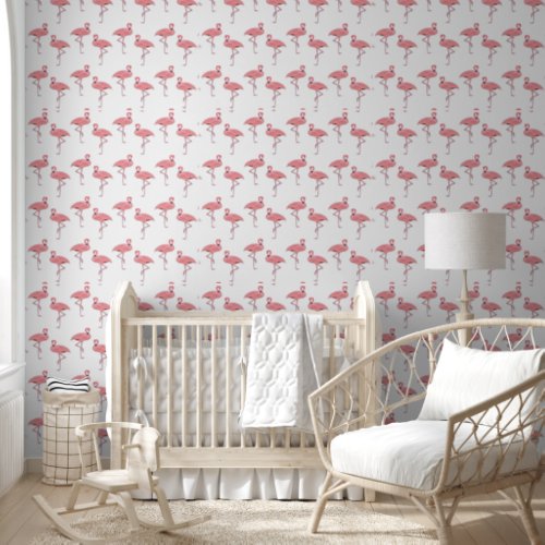 Classic Pink Flamingos Bird Pattern Wallpaper