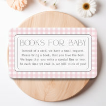 Classic Pink Gingham Girl Books for Baby Shower