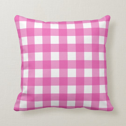 Classic Pink Gingham Throw Pillow | Zazzle.com