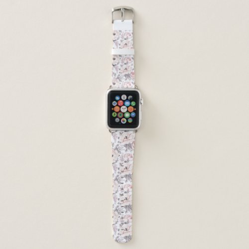 Classic Pink  Gray Pattern Apple Watch Band