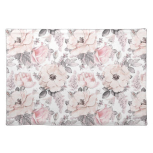 Classic Pink & Gray Pattern Cloth Placemat