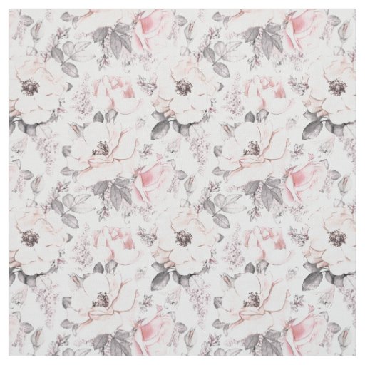 Classic Pink & Gray Pattern Fabric | Zazzle