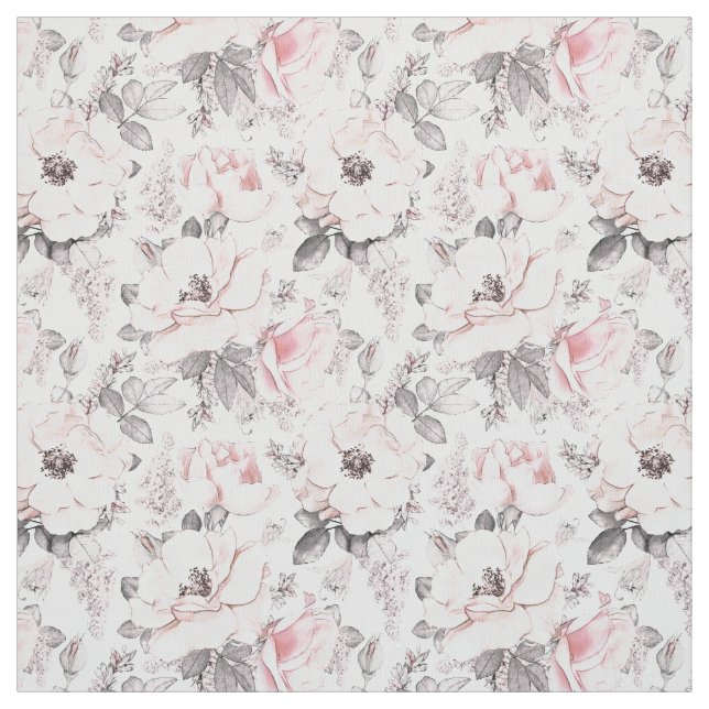 Classic Pink & Gray Pattern Fabric (Swatch)