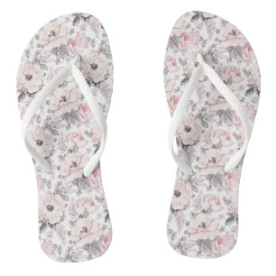 Classic Pink & Gray Pattern Flip Flops