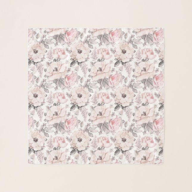 Classic Pink & Gray Pattern Scarf (Front)