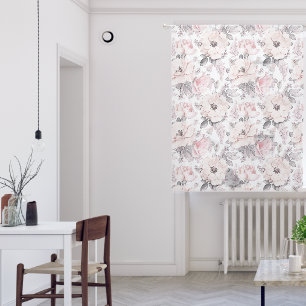 Classic Pink & Gray Pattern Sheer Curtains